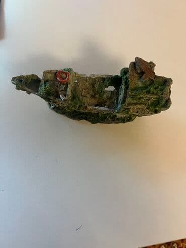 betta balıq: Akvaryum bəzəyi seti - Tema: Qədim batmış gəmi dekoru + süni su — 4