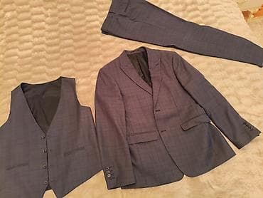 kostyum şalvar: 3 hissəli klassik kişi kostyumu - Dəst: pencək + jilet + şalvar - — 5