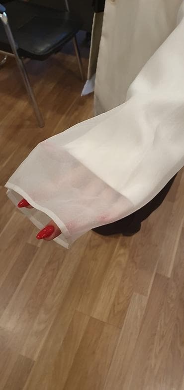 Ağ rəngdə qadın pencək Brend - Charuel - Zərif dizayn: Düz, yaxasız — 3