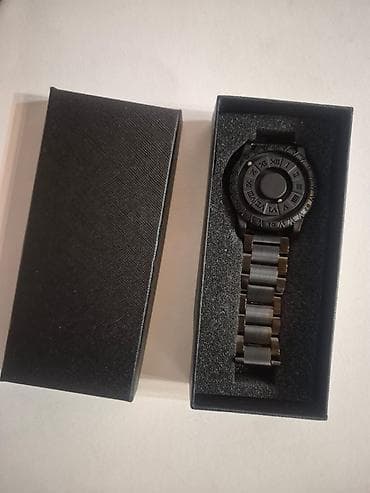 Qara metal korpuslu və breytli dizaynlı kişi qol saatı - Rəng: tam — 3