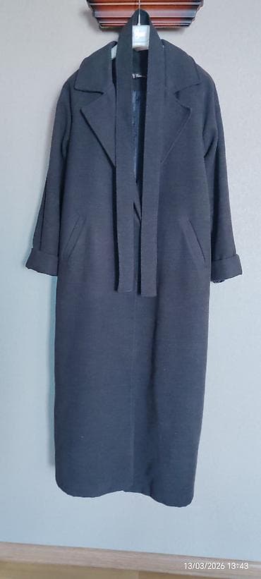 Qadın uzun palto - Rəng: tünd boz/qaraya yaxın - Uzunluq: baldırdan — 3