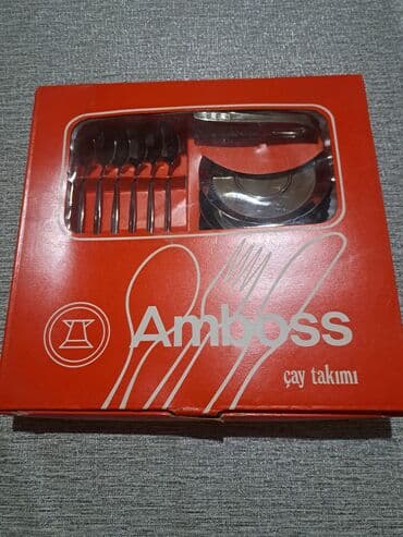 pendir dograyan: Çay dəsti, rəng - Gümüşü, Metal, 6 nəfərlik, Türkiyə — 1