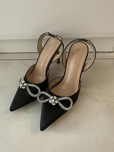 Женская обувь: Qadın ayaqqabısı – zərif slingback stilettolar 40 ölçü - Rəng: qara - — 1