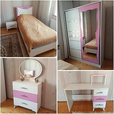Мебель: Genc qiz yataq desti.qiymet 500 man.matras var,seliqeli — 1