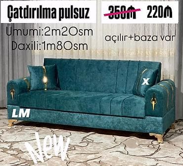 Divanlar: Di̇van-kravat, Açılan, Bazalı, Vеlur parça, Pulsuz çatdırılma — 1