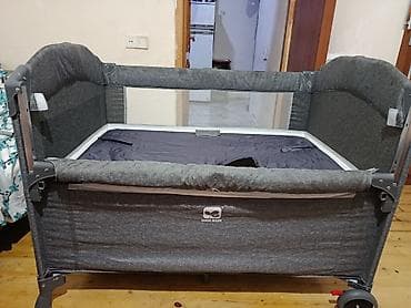 COOL BABY qatlanan uşaq manije/çəpər beşik - Rəng: tünd boz melanj - — 4