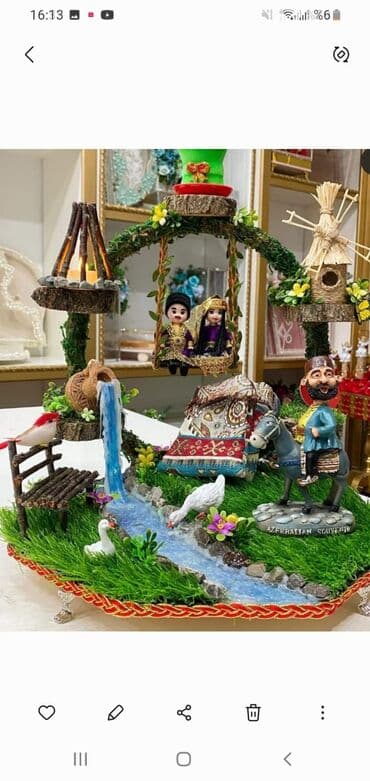 Fişənglər şousu: Miniatür dekorativ kompozisiya – “nağıl kəndi” temalı əl işidir — 6