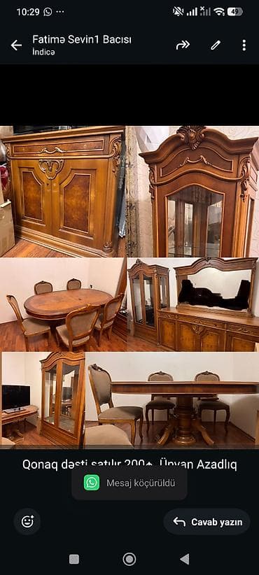 Qonaq dəsti satılır 200₼. Ünvan Azadlıq m/s. 4565. Fatimə99