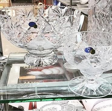 murebbe: Xrustal konfet murebbe sirniyyat qabi . Kənaqədi (kristal) ayaqlı qab — 2