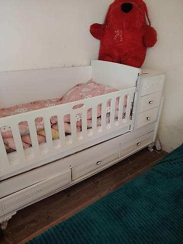 saloglu kunc divanlar: Ağ rəngli körpə beşiyi – çoxfunksiyalı model - Təhlükəsiz relsli — 1