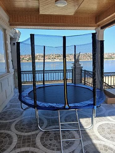 batut nədir: Uşaq və böyüklər üçün təhlükəsizlik torlu bağ/balkon batutu - Dairəvi — 2