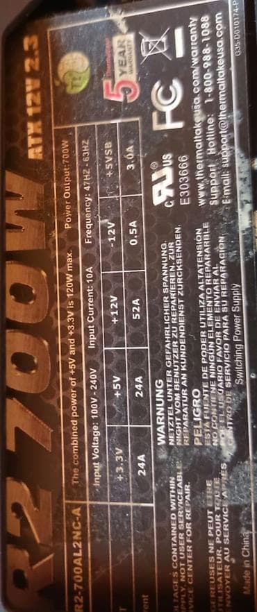 Qida bloku Thermaltake, 700 W