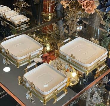 Alətlər: Servis qabı Türkiye istehsalı Material:Farfor keramika Qızılı hisseler — 1