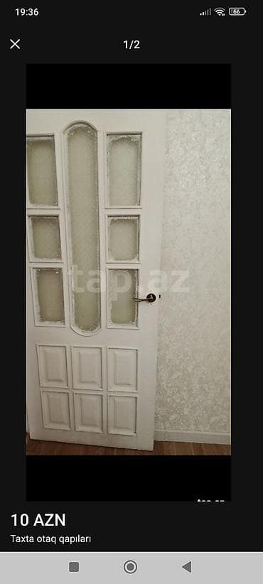 Taxta otaq qapısı - Material: tam taxta karkas - Rəng: ağ - Dizayn