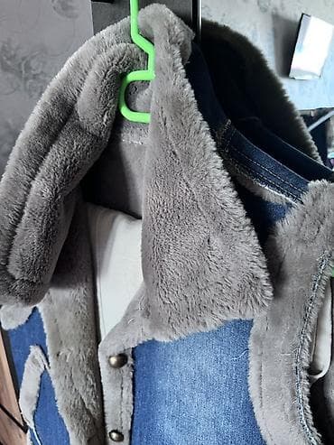 jilet: Qışlıq cins jilet – süni kürk ilə - Material: mavi cins (xarici — 2