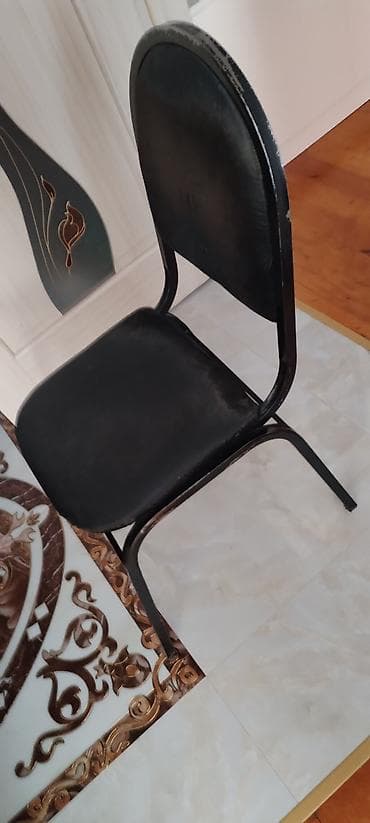Mətbəx üçün, İşlənmiş, Qatlanmayan, rəng - Qara Stul — 2