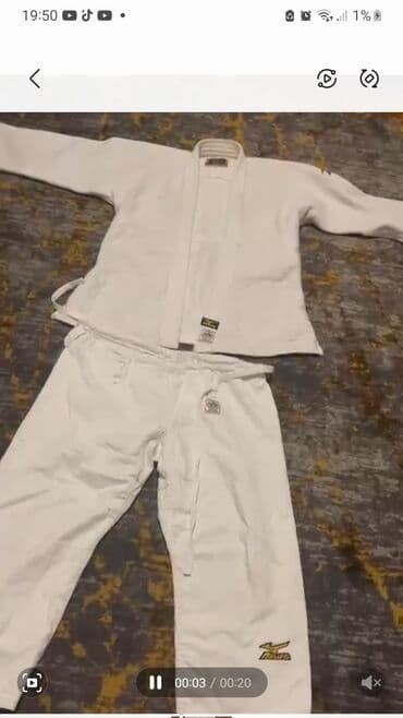 idman kişi şortları: Judo/Gi forması – dəst 9-10-11 - Rəng: ağ - Dəst: üst (cıket) + — 1