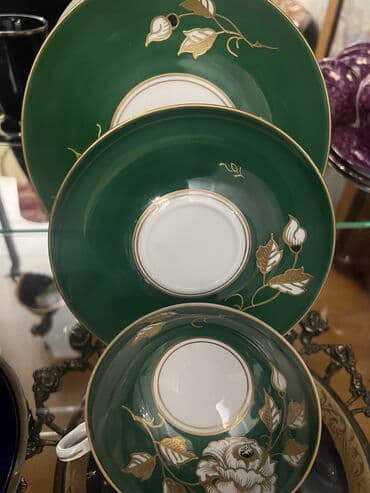 çaşqa nəlbəki: Çay dəsti, rəng - Yaşıl — 4