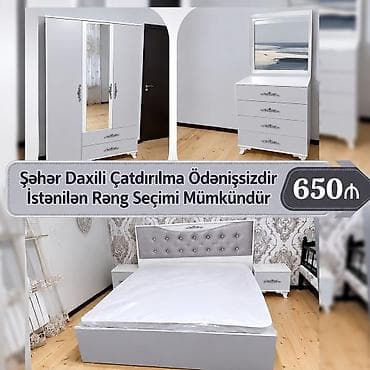 sap: Yataq otağı mebel dəsti Tərkibi: - 3 qapılı şkaf: orta hissədə güzgü — 1