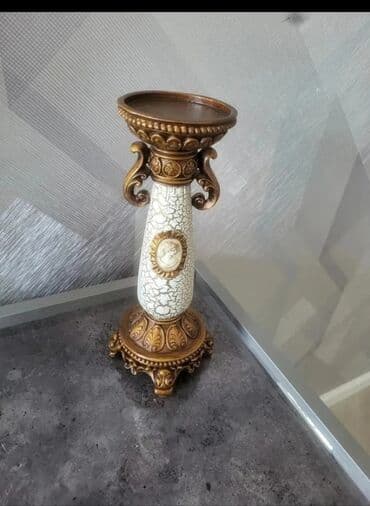 восковые свечи в баку: Şamdan. - Dizayn: antik naxışlı bazis və üst hissə, klassik skroll — 1