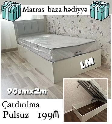 *Tək bazalı çarpayı*👑 _*SİFARİŞLƏ VƏ YENİ*_ *Qiymət : 199₼* Ölçü  — 1