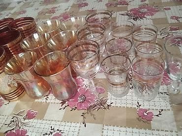 parda: Şüşə stəkan və qədəhlər dəsti - Müxtəlif növdə stəkan və qədəhlərdən — 4