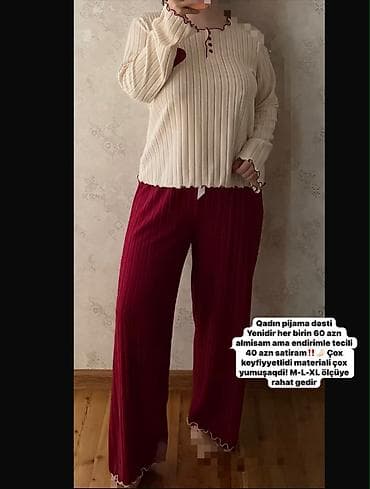 ev geyimler: Qadın pijama dəsti Yenidir Sadece üzerimde geyinib çekmişem her birin — 6