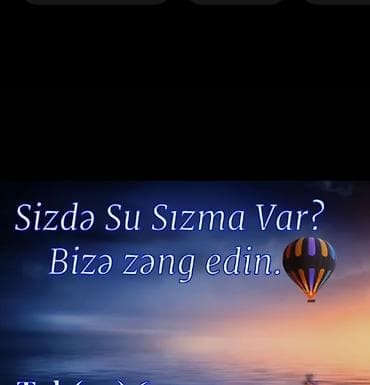 Su sızmasının aşkarlanması və təmiri xidməti - Mərtəbələrarası, dam