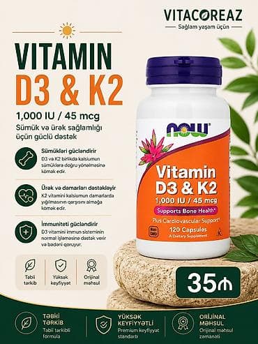 ☀️ Vitamin D3 & K2 — Güclü immunitet və sağlam sümüklər üçün ideal