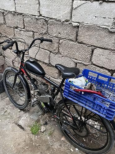 Benzin mühərrikli velosiped - Çərçivə: şəhər tipli, 26" təkərlər, ön