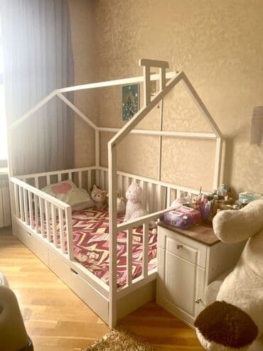 кровать с базой: Для девочки и мальчика, Кровать, С подъемным механизмом, Без матраса, С выдвижными ящиками — 1