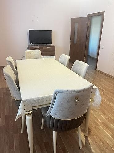 qabag stolu: Qonaq otağı üçün, Açılmayan, Dördbucaq masa, 6 stul — 1