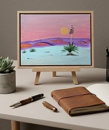 Şəkillər, tablolar: Əl ilə çəkilmiş unikal tablo – “Səhra Günbatımı” Ölçüyə görə qiymət — 3