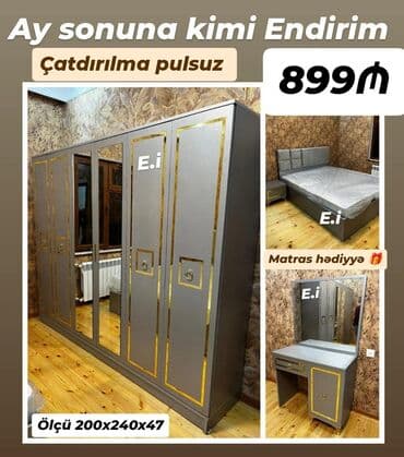 yataq dosekleri: İkinəfərlik çarpayı, Dolab, Termo, 2 tumba, Azərbaycan, Yeni — 6