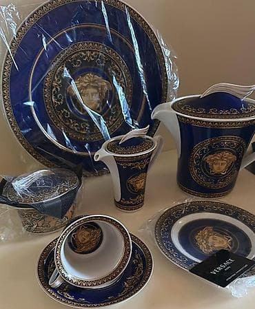 plasmas qab: Çay dəsti, rəng - Qara, Farfor, Versace — 3