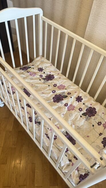 Ev üçün dekor: Oğlan və qız üçün, Dördbucaq, Beşik, Dəstsiz, Matras ilə, Yellənmə mexanizm ilə — 4