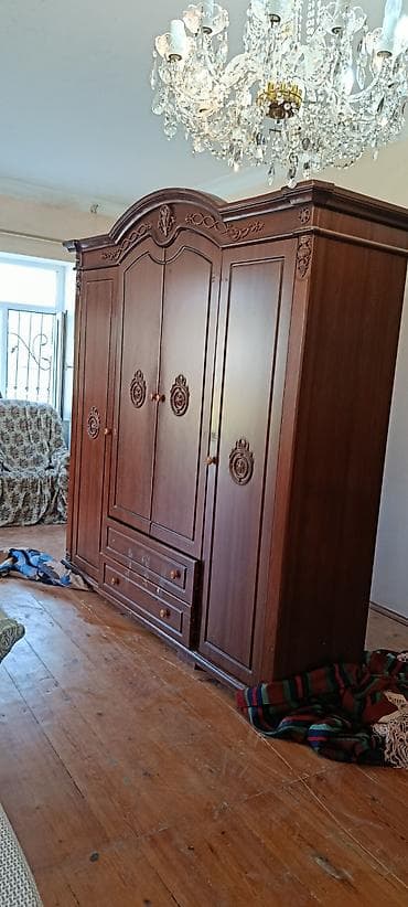 5 дверей, С выдвижными ящиками, Коричневый, Другой материал, Распашной, Прямой шкаф — 1