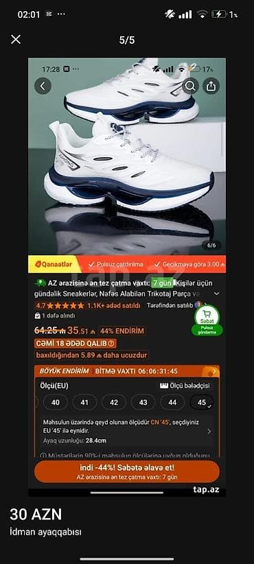 Məhsul: Gündəlik yay ayaqqabısı (JUHONG) Qiymət: 30 AZN Temudan 35 — 5