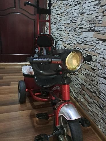 cube velo: Uşaq üçtəkərli velosipedi - Rəng: qırmızı/qarışıq qara detallarla - — 3