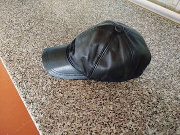 Qara dəri beysbol papağı - Material: yumşaq dəri (parlaq səthli)