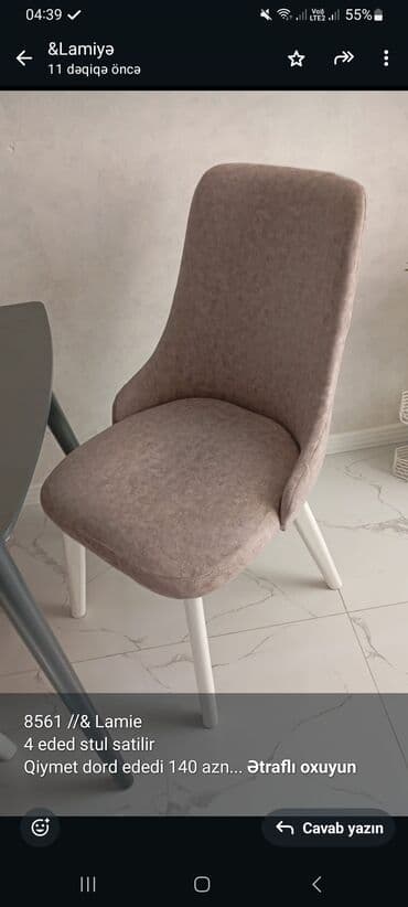 купить стулья бу в баку: 8561 //& Lamie 4 eded stul satilir Qiymet dord ededi 140 azn — 1