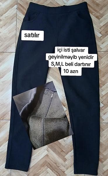 Şalvar, Bershka, S, M, L, rəng - Qara