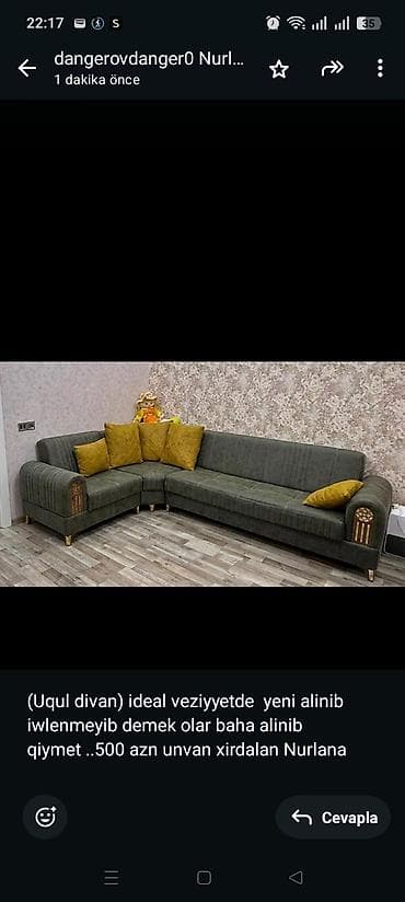 yeni divanlar: (Uqul divan) ideal veziyyetde yeni alinib iwlenmeyib demek olar baha — 1
