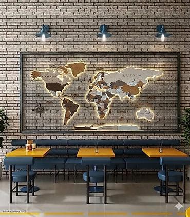 Dünyanın siyasi xəritəsi:Həm işıqlı həm də sadə formada