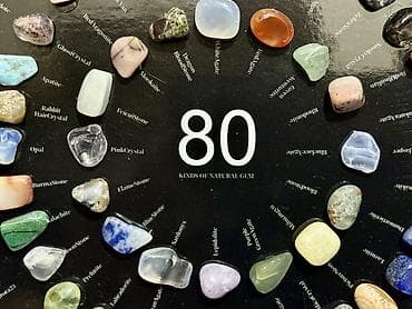 Məhsul: 80 növ təbii daş kolleksiya çərçivəsi - Qara çərçivəli — 10
