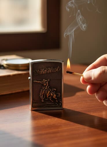 multivita sistemi: Zippo benzinli alışqan – Wild West temalı - Brend: Zippo (Bradford — 3