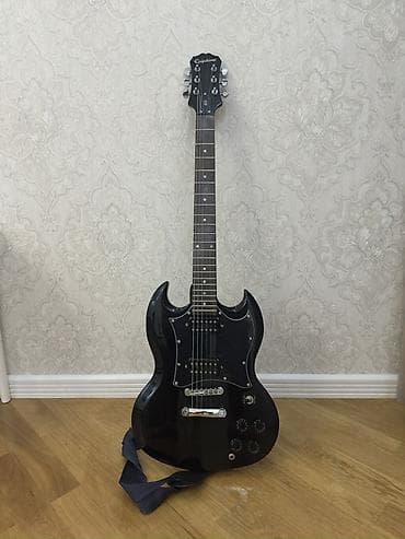 Orginal Epiphone SG tərzində elektrik gitara – qara rəng SG formalı