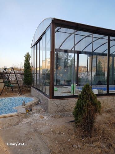 duskabin: Plastik qapi pencere izosistem cam palkon duskabina hebesebe cephe — 11