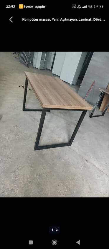 Düz masa, Polkasız, Siyirməsiz, Metal