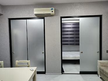 Потолок: Giriş və otaq arakəsmələri üçün mat şüşə sürgülü qapı sistemi - — 2